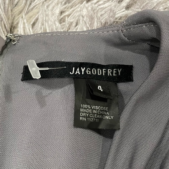 Jay Godfrey Gray Sleeveless Twist Front Dress 4 - Picture 3 of 5